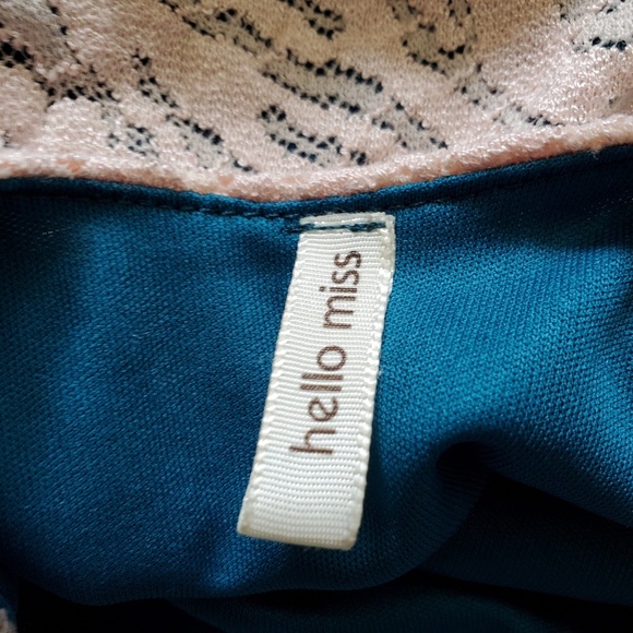 HELLO MISS | Pink & Teal Lace Sleeveless Dress - Picture 6 of 7